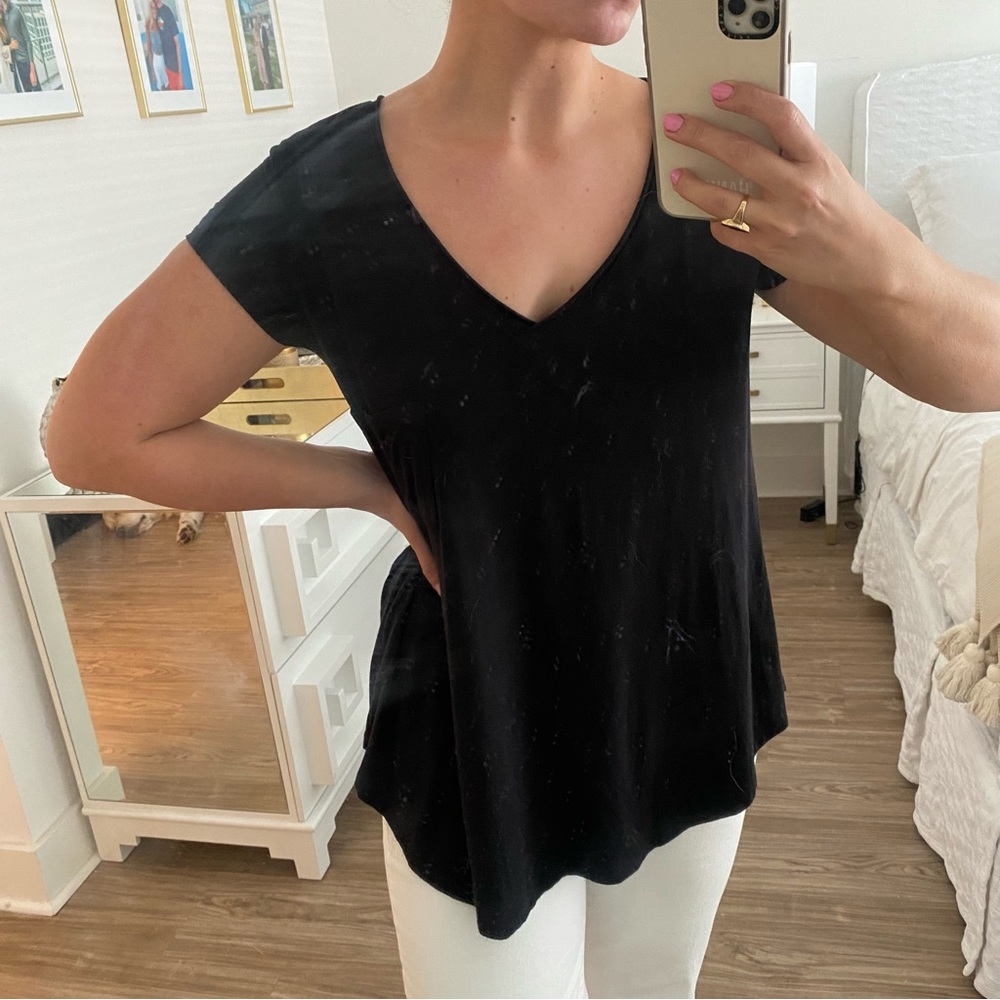 Survival brand black v-neck tee